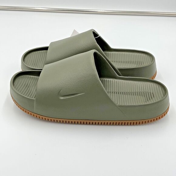 Nike Calm Slide Sandals Slides Medium Olive Gum FD4116-203 Mens Size 9 Womens 10 main image 6